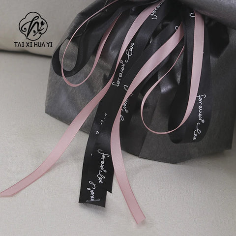 0.6cm Ribbon Flower Bow for DIY Packaging DIY Bow Bouquet for Wedding or Christmas Valentine's Day Ribbon