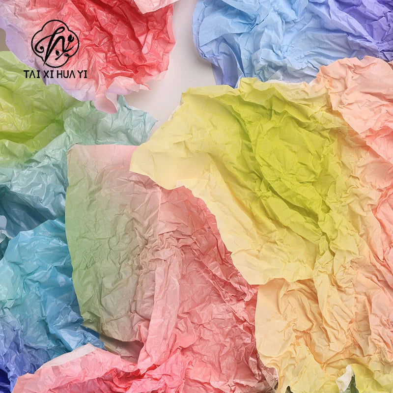 Gradient Scattered Bubble Snowflake Pattern DIY Handmade Paper Flower Bouquet Packaging for Unique Stylish Look