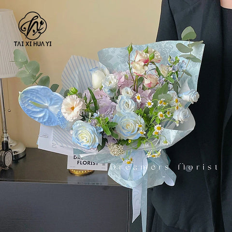 Valentine's Day 50*58cm Flower Bouquet Wrapping Paper Recyclable Duplex Board Materials for Florists