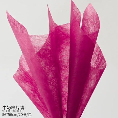 Korean Style Single-Sided Coated Cotton Paper Milk Cotton Flower Packaging with Extracted Design