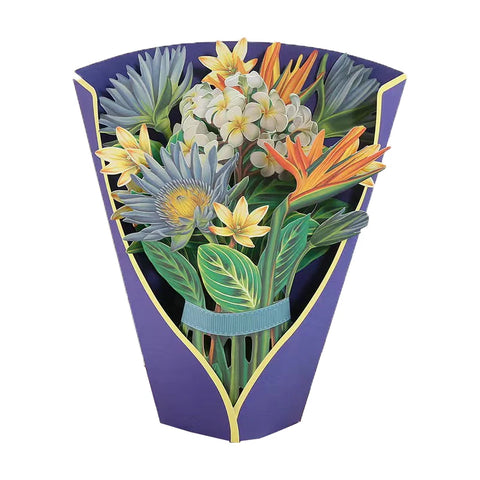 Customized 3D Colorful Birthday & Mother's Day Flower Rose Art Paper Eco-friendly Greeting Card