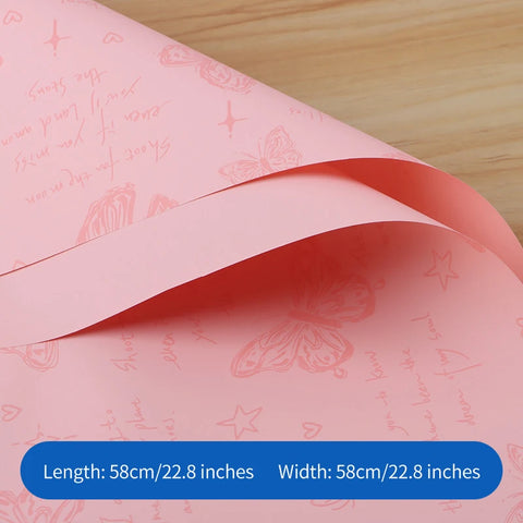 Waterproof Retro Butterfly Floral Arrangement New Single-Sided Coated Plastic BOPP Flower Packaging Paper Material