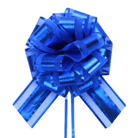 Matte Metallic Organza Pom Pom Pull Bows Floral Gift Wrapping Ribbon for Christmas Weddings Birthdays and Valentine's Day