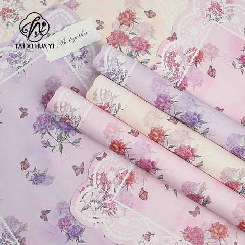 Romantic Floral Art Bouquet Wrapping Paper 38*50cm Recyclable PE Coating for Valentine's Day Eco-Friendly Flower Shop Supplies
