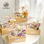Portable Transparent PVC Flower Arrangement Gift Box Mini Cake Packaging for Birthday Wedding Party Decor for Art Gift Packing