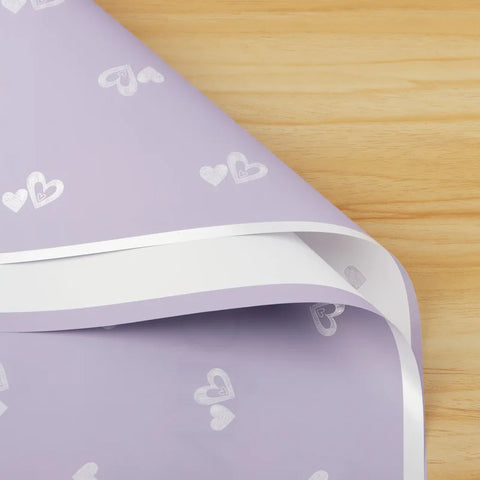 Happy Valentine's Day Waterproof Heart Flower Design Wrapping Paper Simple Bouquet Gift Packaging with PE Coating