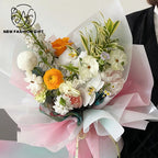Christmas Eco-friendly Biodegradable Water-proof Single Side Coated PE Sugarcane Pulp Flowers Print Gift Wrap