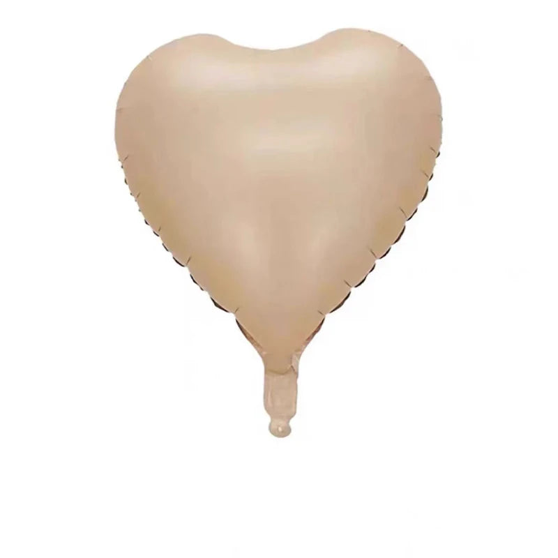 High Quality 18-Inch Star Heart Shape Foil Balloons Cream Caramel Coffee Retro Colors Gift Inflatable Decoration