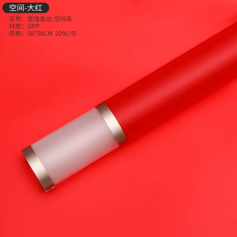 Double Gold Edge Jelly Film for Valentine's Day Flower Wrapping Craft Sticker Bouquet Wrapping Paper Wholesale