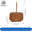 Plastic Wicker Picnic Basket with Handle for Home Outdoor Use Hand-Woven Straw Flower Basket for Gifts