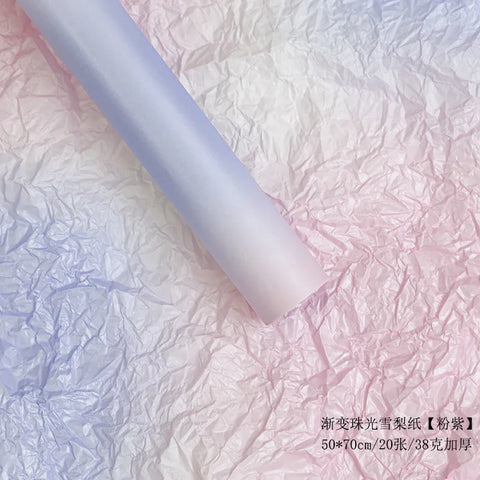 Christmas Eco-friendly Biodegradable Water-proof Single Side Coated PE Sugarcane Pulp Flowers Print Gift Wrap