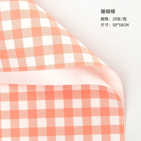 Waterproof Summer Plaid Wrapping Paper Korean Version Floral Arrangement Flower Packaging Materials Popular for Flower Shops