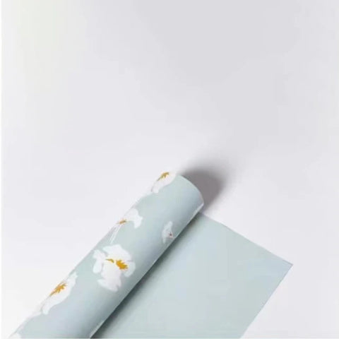 Iris Flower Pattern Printed Matte PVC Coating 57*57cm Waterproof Floral Packaging Paper for Florist Wrapper