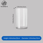 High-Grade Transparent Acrylic Cylindrical Vase Art Deco Design Tabletop for Wedding Flower Arrangements Anti-Fall Plastic