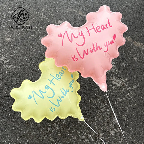 Waterproof Heart-Shaped Balloon for Valentine's Day Wave Floral Resin Paper Packaging Bouquet for Flowers