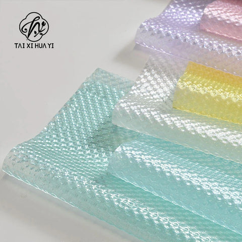 52*52cm Bright Colorful Tridimensional Bubble Design PVC Coated Waterproof Plastic Flower Wrapping Paper