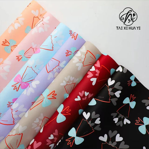 Valentine's Day Children's Day Gift Flower Packaging Paper Single-Sided Coated Waterproof Bow Design