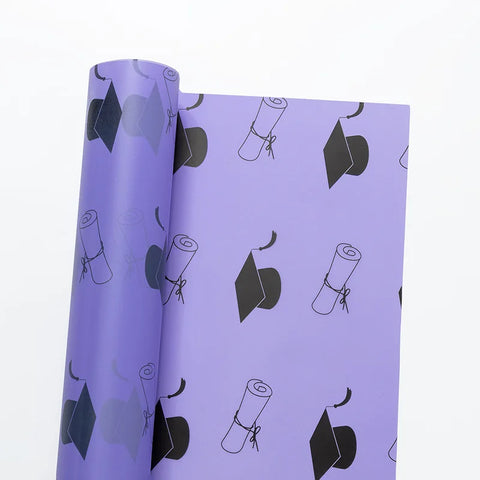 Waterproof Bow Book Roll Flower Wrapping Paper for Graduation Season Coated Material