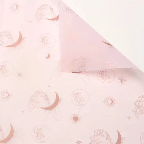 Wholesale Moon Pattern Art Paper Flower Wrapping Waterproof Birthday Gift Packaging Tissue for Florists Gift Wrapping Paper