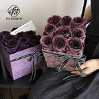 Marble Pattern Square and Round Paper Packaging Gift Set Offset Printed Rose Bouquet Plum Jam Plum-Purple Sauce Gift Boxes