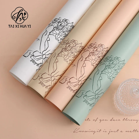 Vintage Waterproof Bouquet Flower Wrapping Paper PE Made From Premium Plastic Paper Material for Gift Wrapping