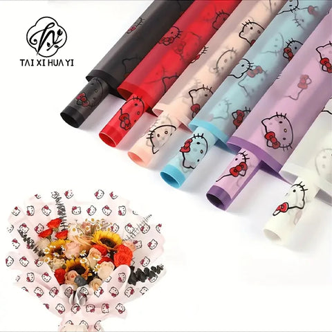 Coated Single Side Eco-Friendly Recyclable Waterproof Mist Paper Flower Packaging Cat Head Design Offset Printed