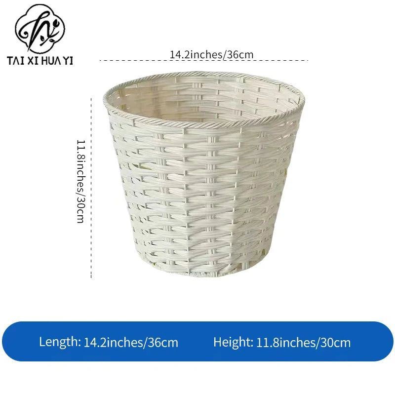 Valentine's Day Romantic Fresh Flower Bouquet Basket Oversized Woven Hug Bucket With Floral Decoration Materials for Lover Gifts