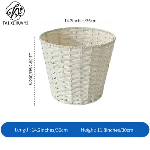 Valentine's Day Romantic Fresh Flower Bouquet Basket Oversized Woven Hug Bucket With Floral Decoration Materials for Lover Gifts