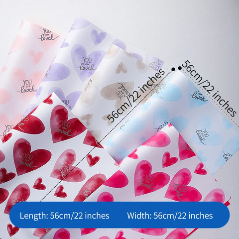Waterproof Ouya Paper Valentine's Day Bouquet Packaging Single Side Coated Love at First Sight