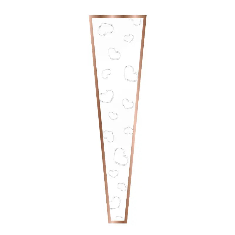 Transparent OPP Fresh Floral Packaging for Florists Elegant Heart Pattern Single Rose Flower Bag