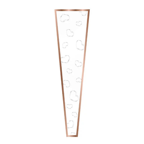 Transparent OPP Fresh Floral Packaging for Florists Elegant Heart Pattern Single Rose Flower Bag