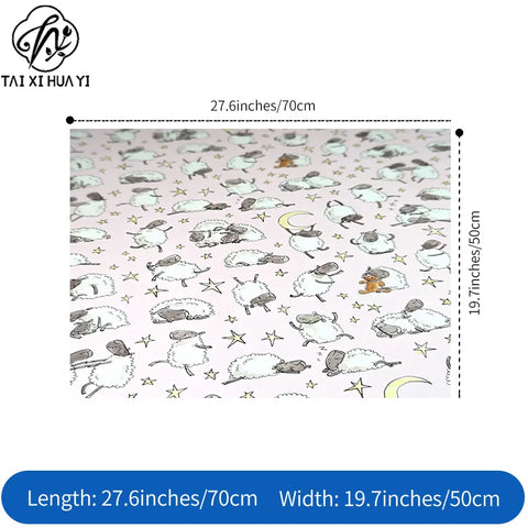 Cute Sheep Night Sky Eco-Friendly Craft Paper Wrapping Custom Printed Cartoon Lamb & Star Moon Gift Wrap for Baby Shower