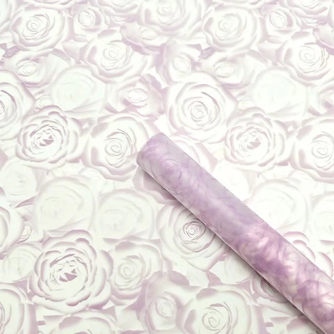 Virgin Pulp Style Rose Printed Waterproof Flower Wrapping Paper 6 Colors Paper Roll Florist Shop Material