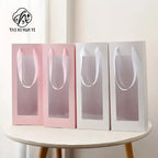 Nicro Single Bouquet Bag New Arrival Transparent Rectangular Hand Packaging for Flowers for Valentine's Day Recycled Materials