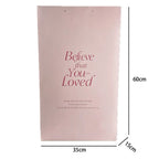 Valentine's Day Square Oversized Tote Ins-Inspired Flower Bouquet Wrapping Bag Lamination White Luxury Eco-Friendly Gift
