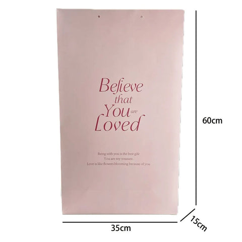 Valentine's Day Square Oversized Tote Ins-Inspired Flower Bouquet Wrapping Bag Lamination White Luxury Eco-Friendly Gift