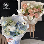 Retro Style Floral Bouquet Packaging Paper 35*50cm PE High Gloss Surface Soft Waterproof for Flower Shop