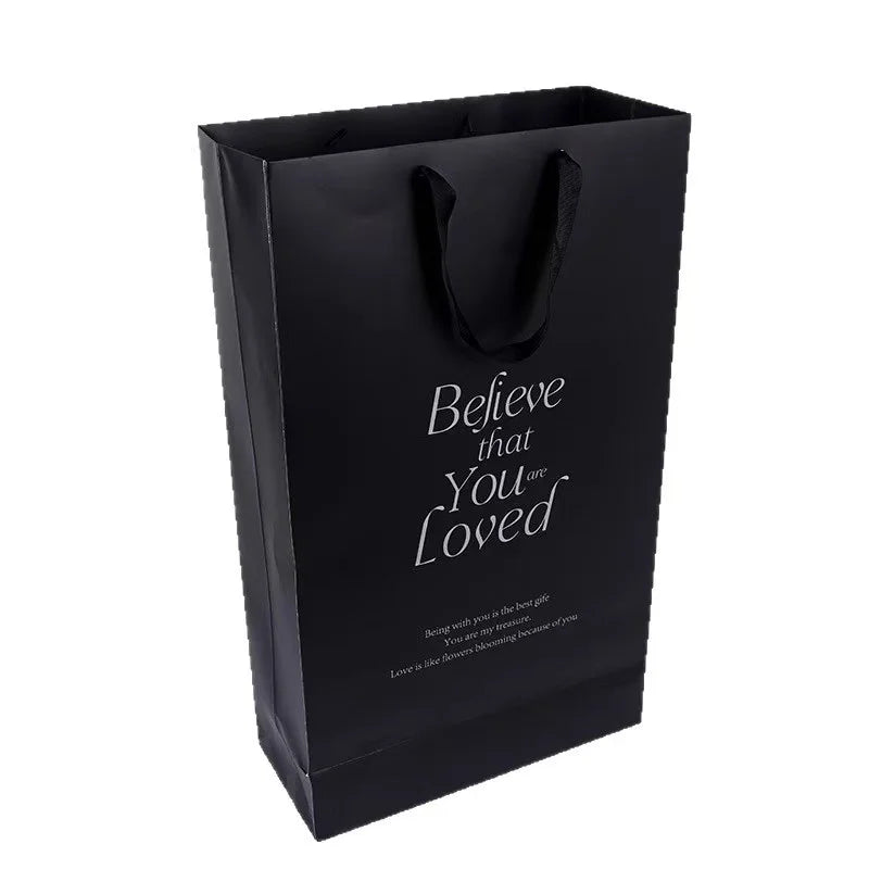 Valentine's Day Square Oversized Tote Ins-Inspired Flower Bouquet Wrapping Bag Lamination White Luxury Eco-Friendly Gift