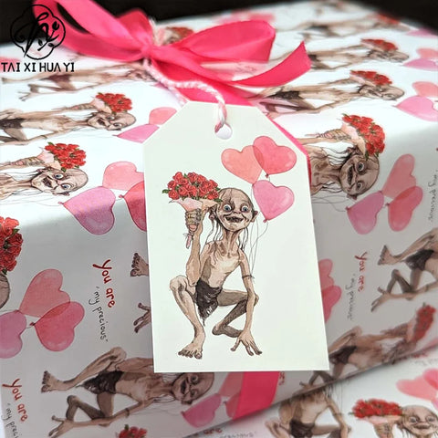 Custom Printed Eco-Friendly Craft Paper Smeagol Gollum Wrapping Paper Personalized 'You Are My Precious' Valentine Gift Wrap
