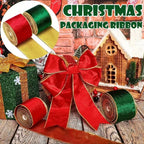 Gordon RibbonsWired Christmas Wedding Velvet Ribbon Exquisite Gold Edge Eco-Friendly Durable Luxury Metallic Ribbon for