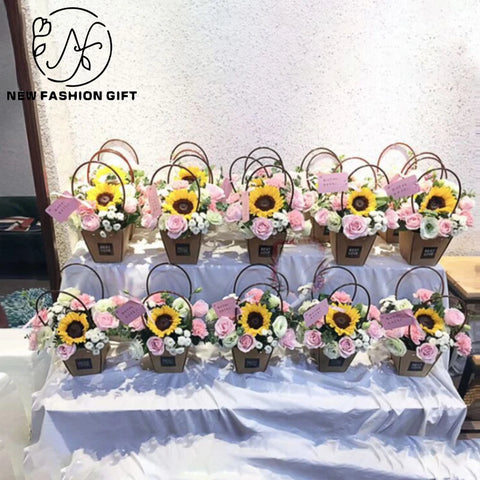 Portable & Reusable Waterproof Paper Tube for Fresh Flower Arrangements DIY Rose Bouquet Packaging Boxes Flower Art