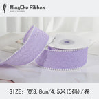 Luxury Pearl Pleated Ribbon for Birthday Wedding Christmas Valentine's Day DIY Packaging Baking Decorations for Bunches Bouquets