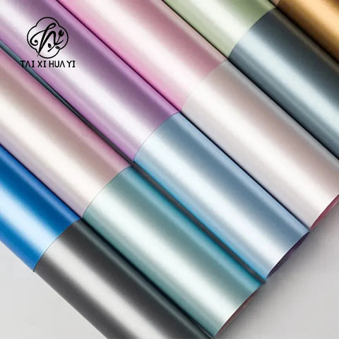 Matte Gold Sand Floral Bouquet Gift Packaging Paper Two-Tone Two-Sided Coating