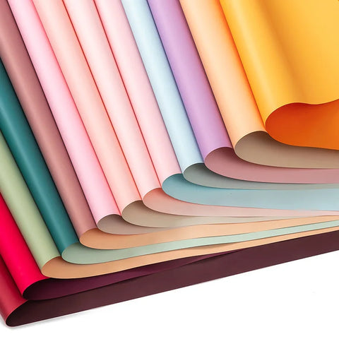 Flower Wrapping Paper Solid Color Two-color Waterproof Recyclable DIY Packaging Material for Stickers Crafts Flower Shop