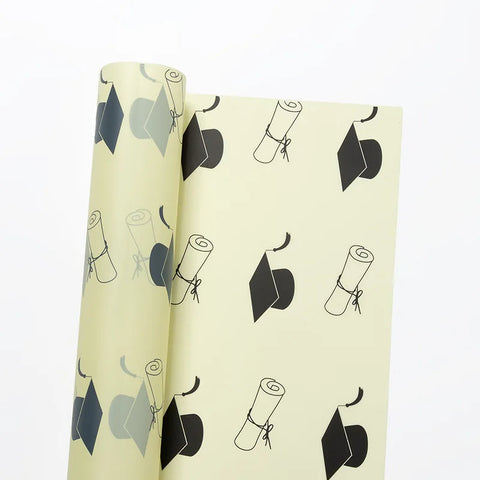 Waterproof Bow Book Roll Flower Wrapping Paper for Graduation Season Coated Material