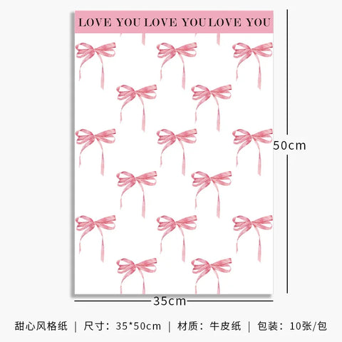 Mother's Day Eco-Friendly Recyclable Sweetheart Style Flower Kraft Paper Packaging Single Side Coated Elegant Romantic Gift Wrap