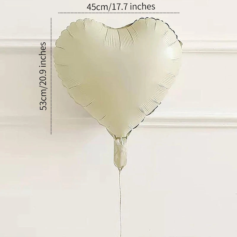 High Quality 18-Inch Star Heart Shape Foil Balloons Cream Caramel Coffee Retro Colors Gift Inflatable Decoration