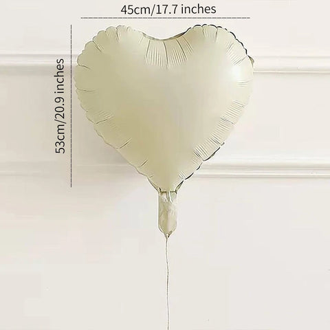 High Quality 18-Inch Star Heart Shape Foil Balloons Cream Caramel Coffee Retro Colors Gift Inflatable Decoration