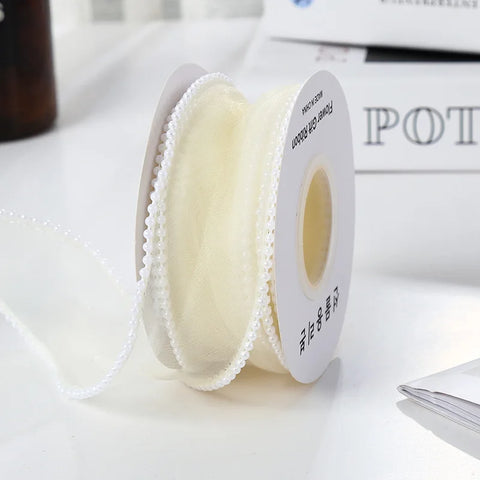 Luxury Dacron Pearl Fish Tail Satin Yarn Ribbon Biodegradable Wave Winding Handmade Bouquet Flower Valentine's Day Wedding