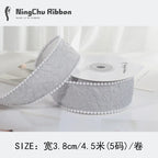 Luxury Pearl Pleated Ribbon for Birthday Wedding Christmas Valentine's Day DIY Packaging Baking Decorations for Bunches Bouquets